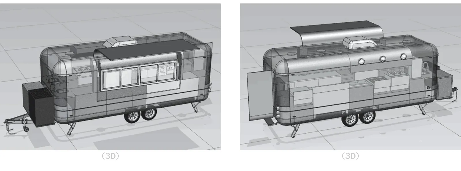 220v Full Kitchen Food Trailer For Ice Cream