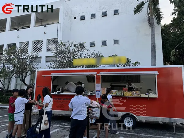 red square food trailer